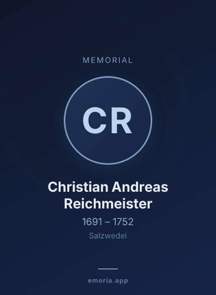Memorial portrait of Christian Andreas Reichmeister