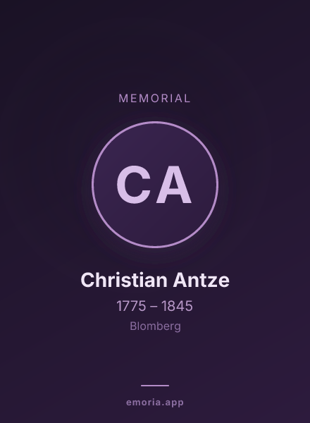 Memorial portrait of Christian Antze