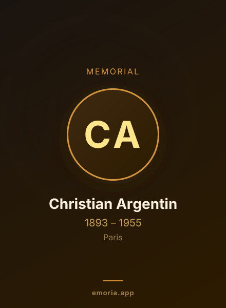 Memorial portrait of Christian Argentin