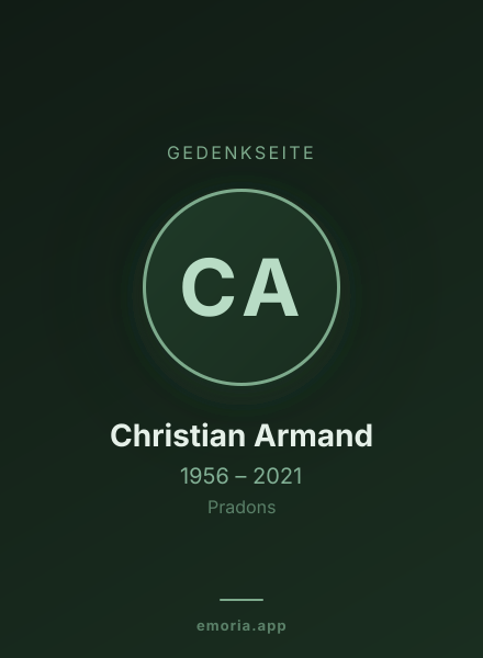 Gedenkportrait von Christian Armand