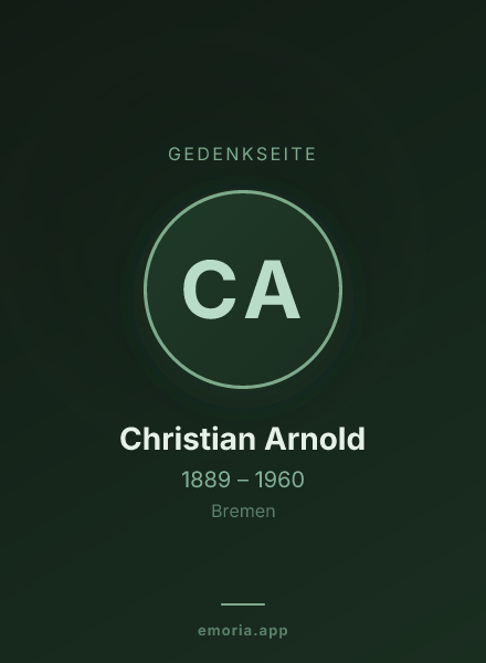Gedenkportrait von Christian Arnold