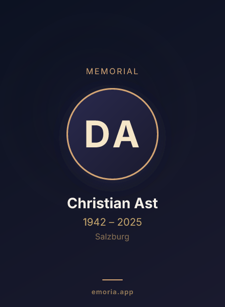 Memorial portrait of Dipl.-Ing. Christian Ast