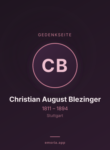 Gedenkportrait von Christian August Blezinger