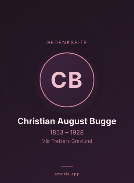 Gedenkportrait von Christian August Bugge