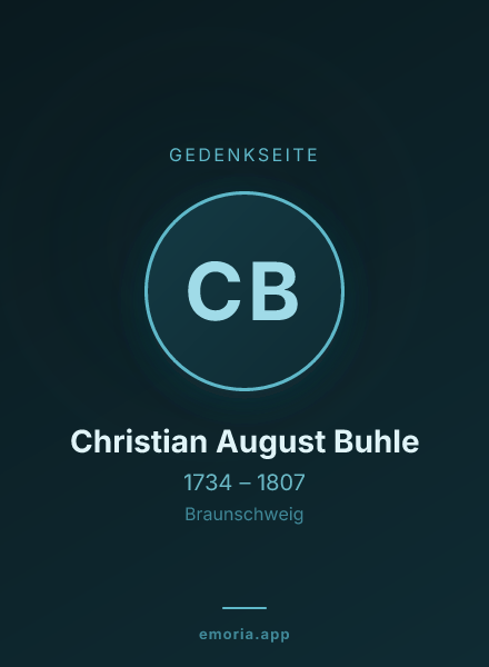 Gedenkportrait von Christian August Buhle