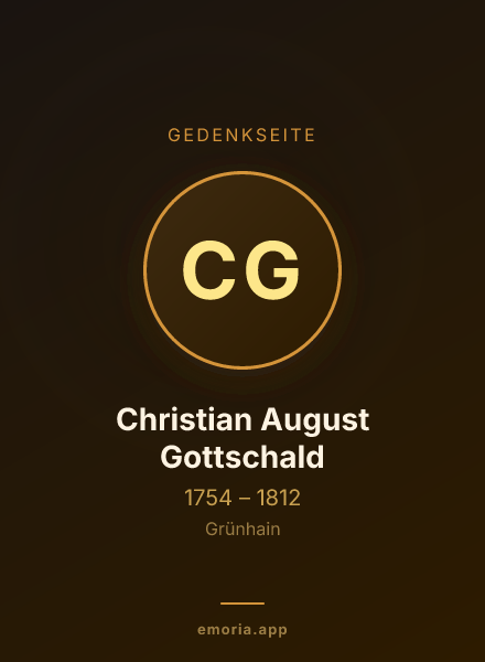 Gedenkportrait von Christian August Gottschald