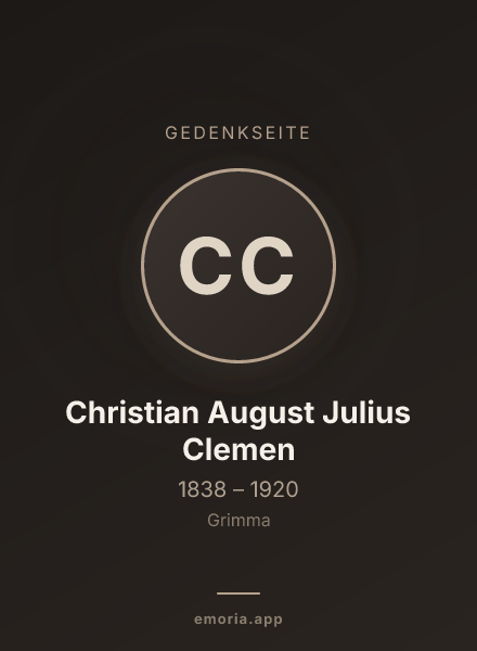 Gedenkportrait von Christian August Julius Clemen