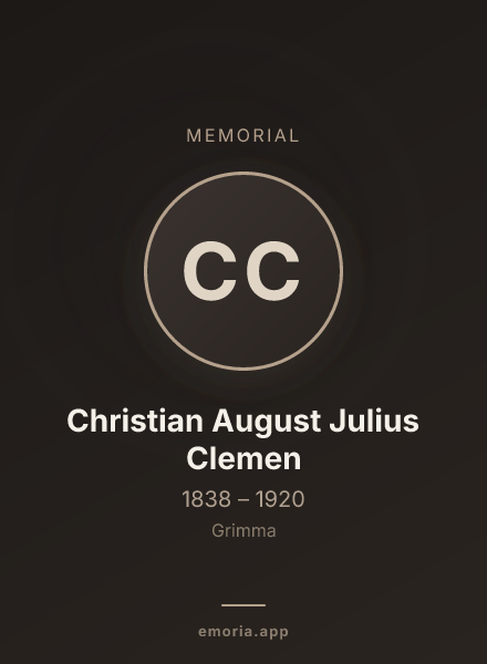 Memorial portrait of Christian August Julius Clemen