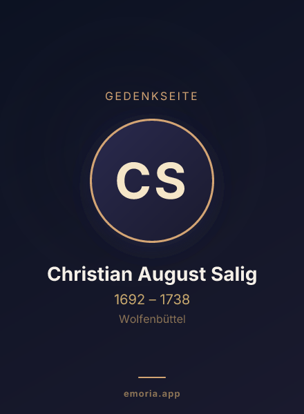 Gedenkportrait von Christian August Salig