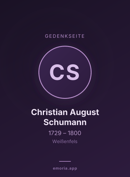 Gedenkportrait von Christian August Schumann