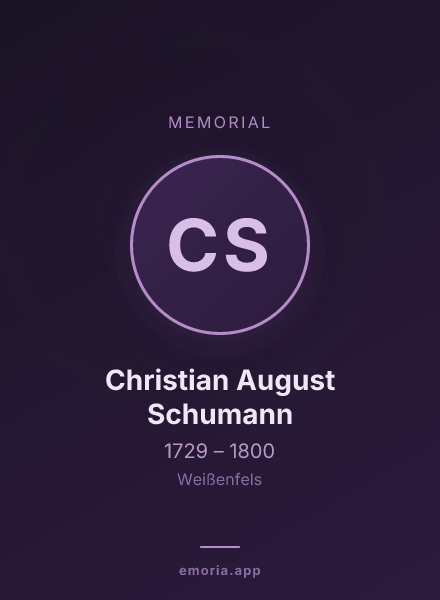 Memorial portrait of Christian August Schumann