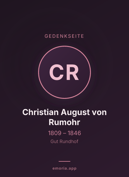 Gedenkportrait von Christian August von Rumohr
