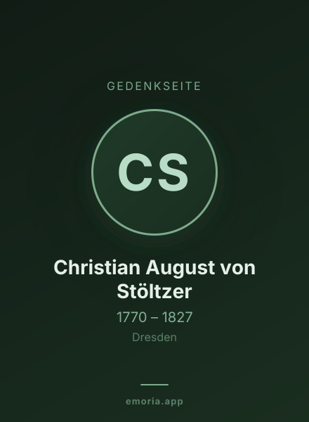 Gedenkportrait von Christian August von Stöltzer