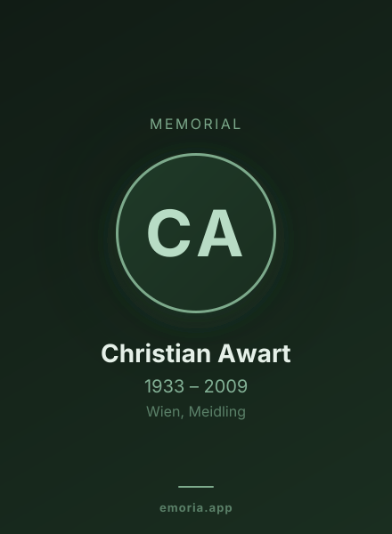 Memorial portrait of Christian Awart