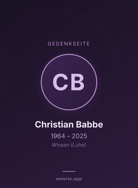 Gedenkportrait von Christian Babbe
