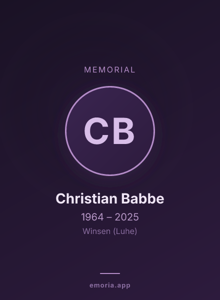 Memorial portrait of Christian Babbe
