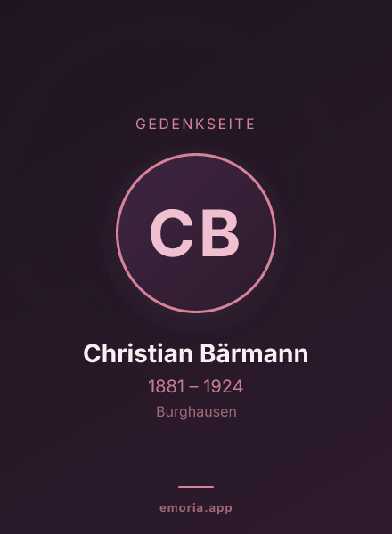 Gedenkportrait von Christian Bärmann