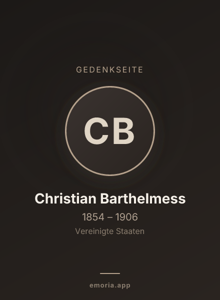Gedenkportrait von Christian Barthelmess