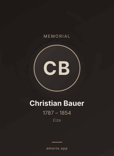 Memorial portrait of Christian Bauer