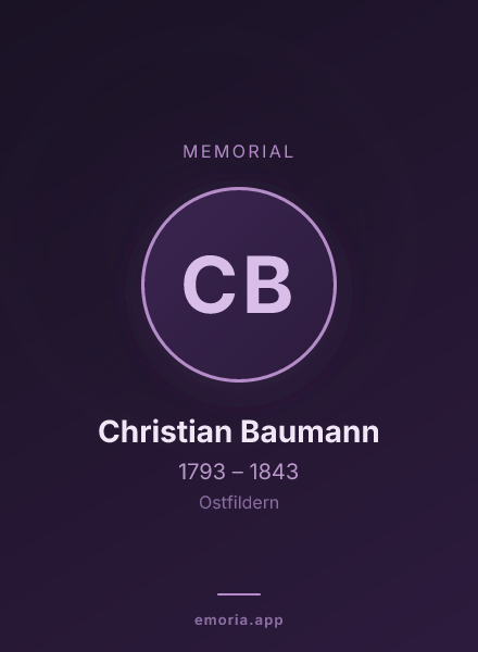 Memorial portrait of Christian Baumann