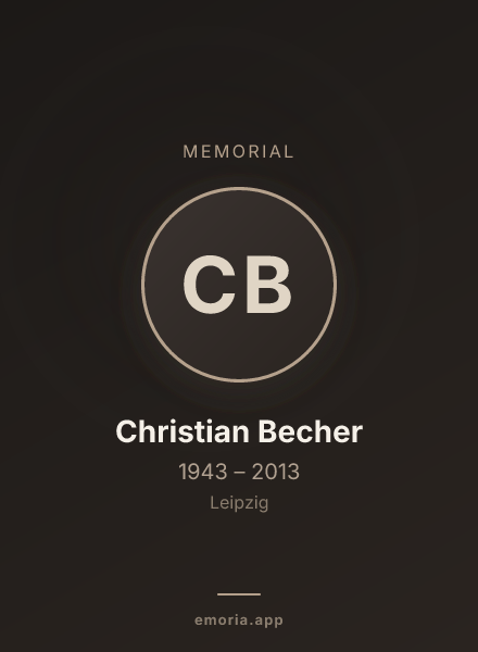 Memorial portrait of Christian Becher