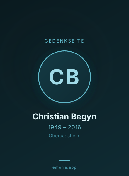 Gedenkportrait von Christian Begyn