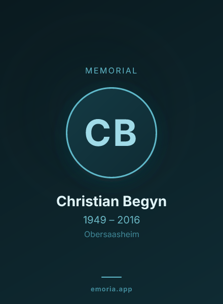 Memorial portrait of Christian Begyn