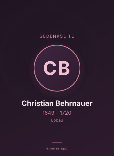 Gedenkportrait von Christian Behrnauer