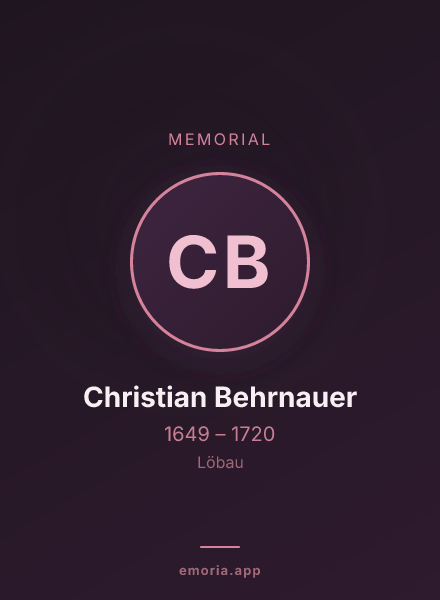 Memorial portrait of Christian Behrnauer