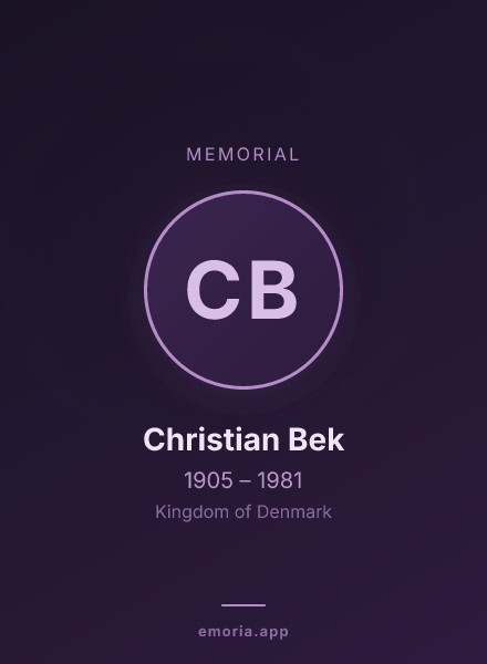 Memorial portrait of Christian Bek