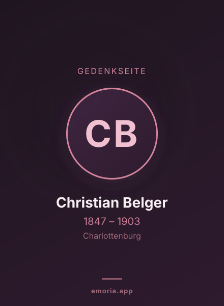 Gedenkportrait von Christian Belger