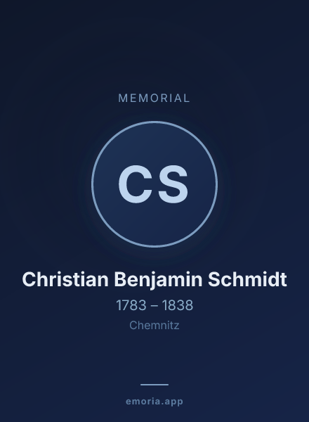 Memorial portrait of Christian Benjamin Schmidt