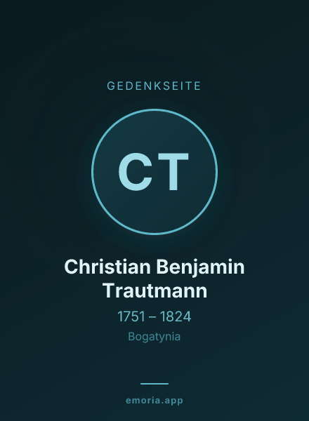 Gedenkportrait von Christian Benjamin Trautmann