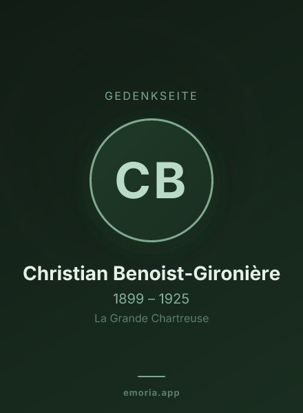 Gedenkportrait von Christian Benoist-Gironière