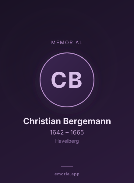 Memorial portrait of Christian Bergemann