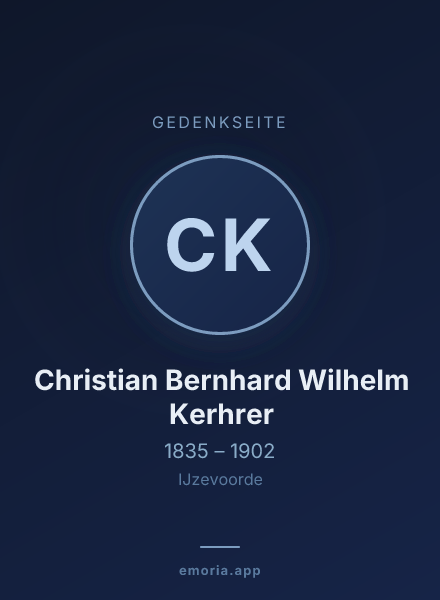 Gedenkportrait von Christian Bernhard Wilhelm Kerhrer