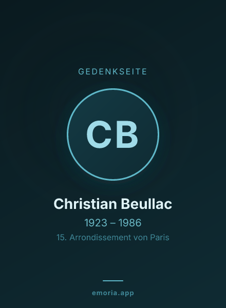 Gedenkportrait von Christian Beullac