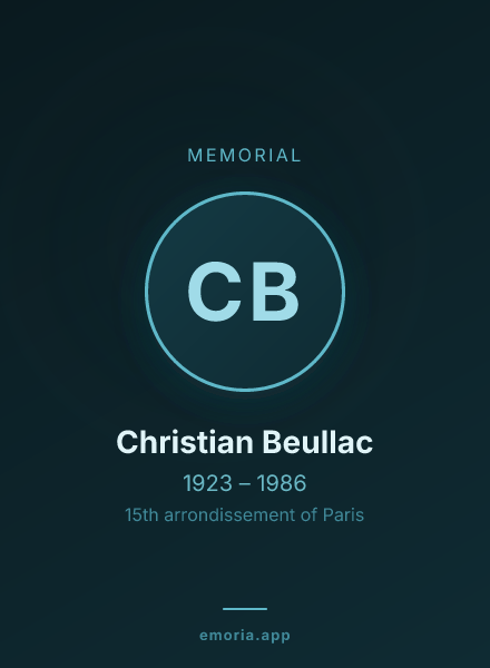 Memorial portrait of Christian Beullac