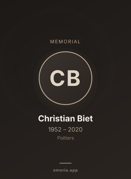 Memorial portrait of Christian Biet