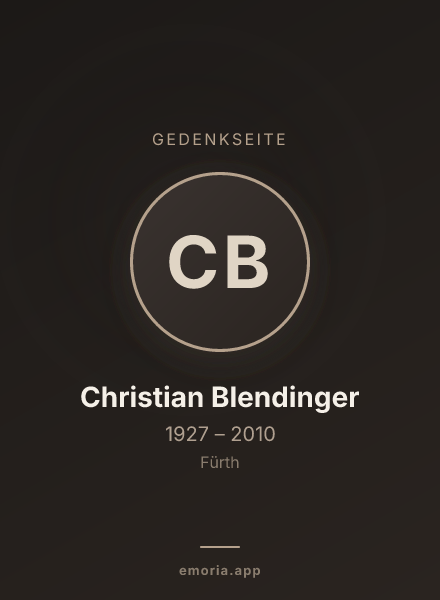 Gedenkportrait von Christian Blendinger