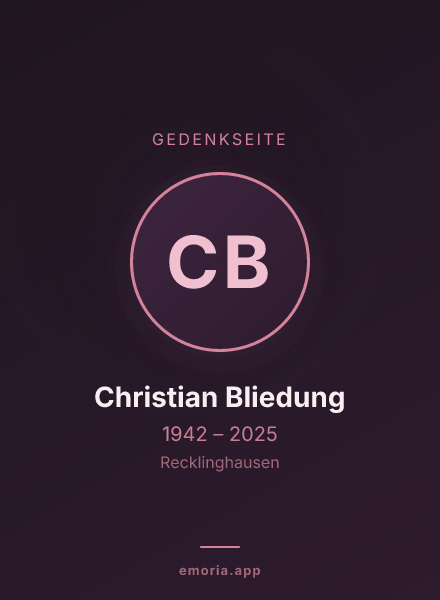 Gedenkportrait von Christian Bliedung