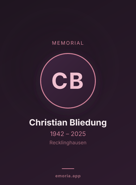 Memorial portrait of Christian Bliedung