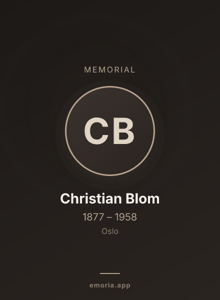 Memorial portrait of Christian Blom