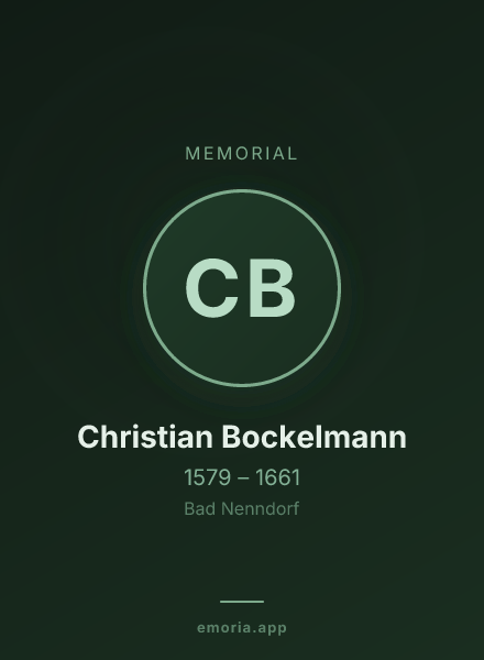Memorial portrait of Christian Bockelmann