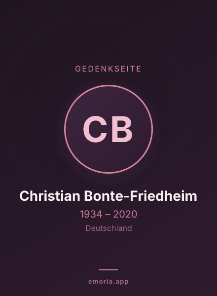 Gedenkportrait von Christian Bonte-Friedheim