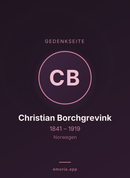 Gedenkportrait von Christian Borchgrevink