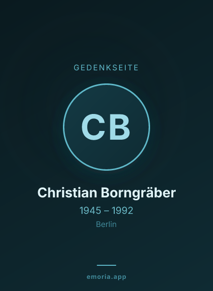 Gedenkportrait von Christian Borngräber