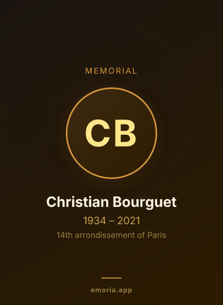 Memorial portrait of Christian Bourguet