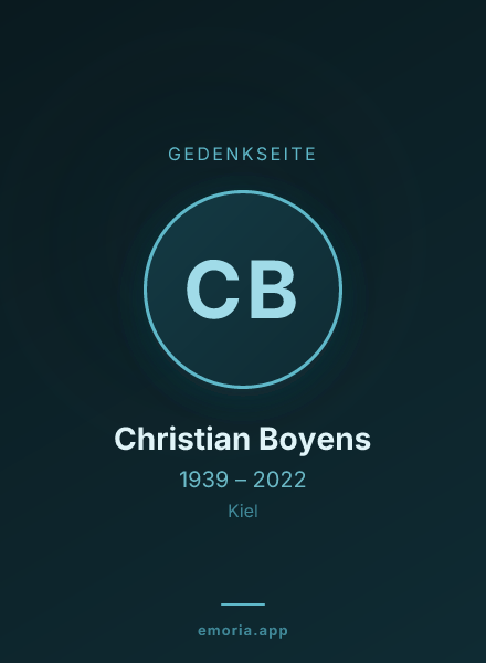 Gedenkportrait von Christian Boyens
