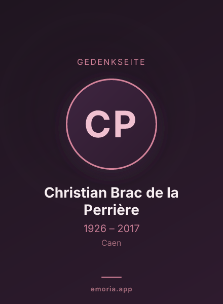 Gedenkportrait von Christian Brac de la Perrière